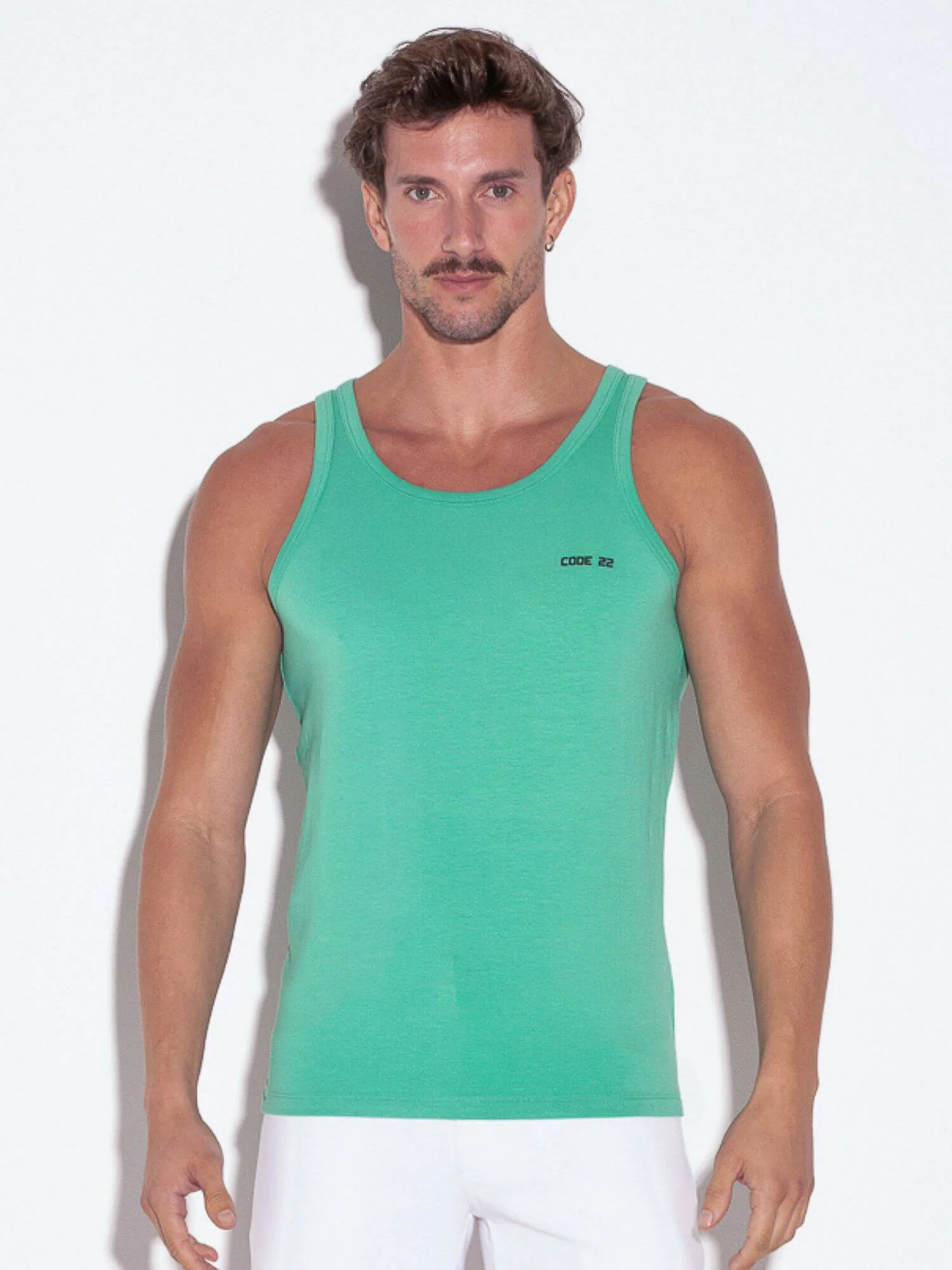 CODE 22 Basic Tank Top – Breathable Modal Stretch Slim Fit Men’s Racerback Vest - Image 19