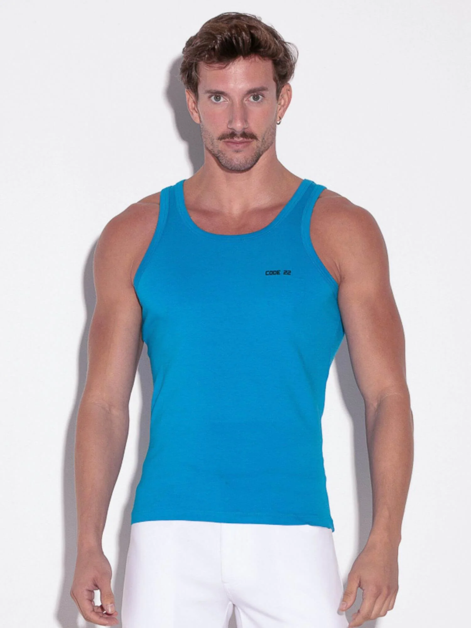 CODE 22 Basic Tank Top – Breathable Modal Stretch Slim Fit Men’s Racerback Vest - Image 22