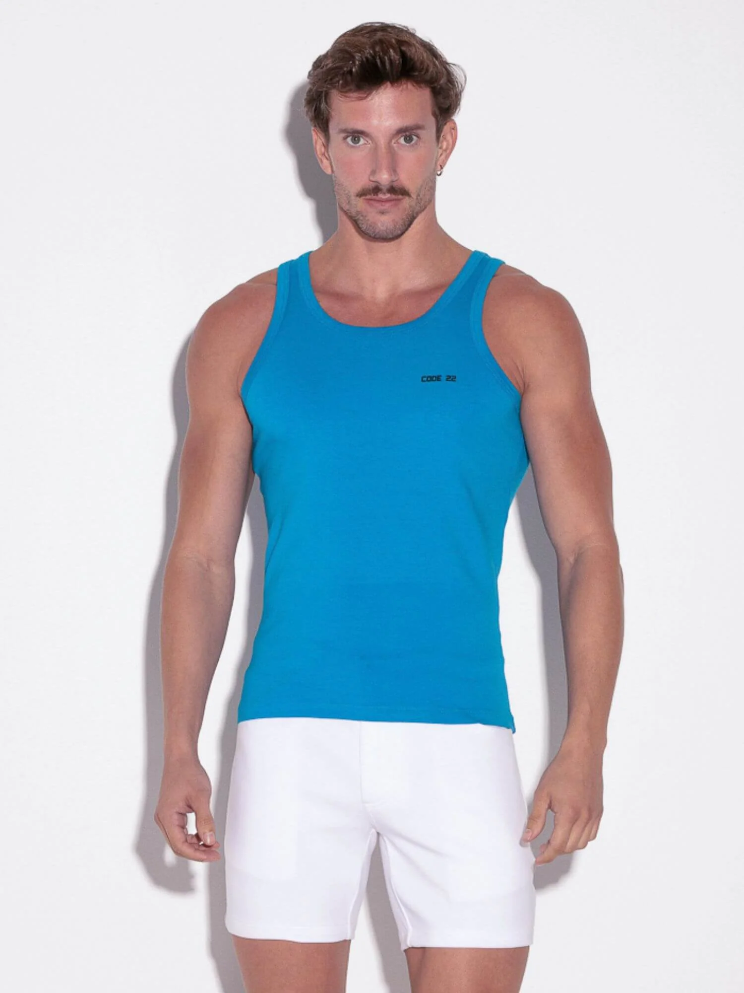 CODE 22 Basic Tank Top – Breathable Modal Stretch Slim Fit Men’s Racerback Vest - Image 23