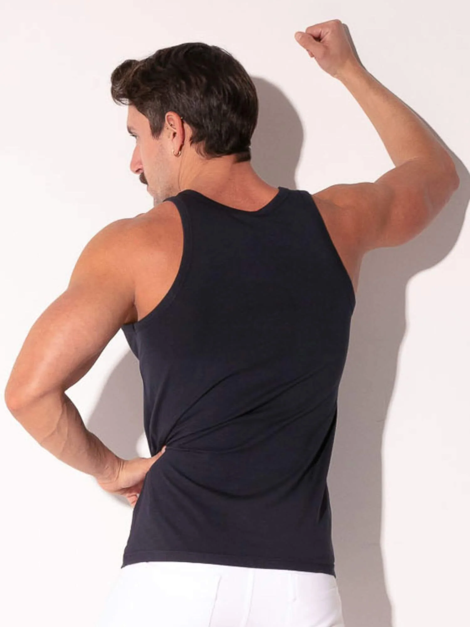 CODE 22 Basic Tank Top – Breathable Modal Stretch Slim Fit Men’s Racerback Vest - Image 26