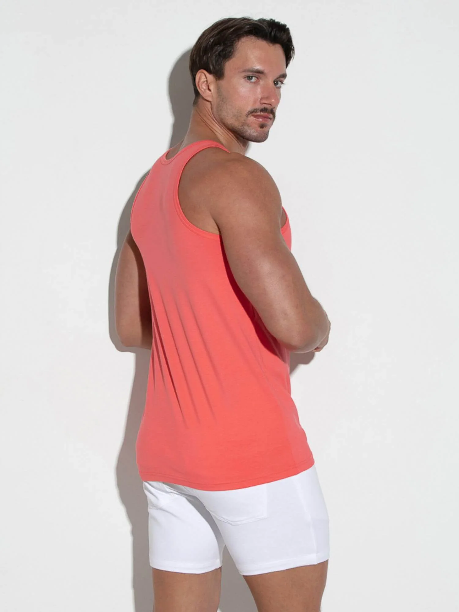 CODE 22 Basic Tank Top – Breathable Modal Stretch Slim Fit Men’s Racerback Vest - Image 9