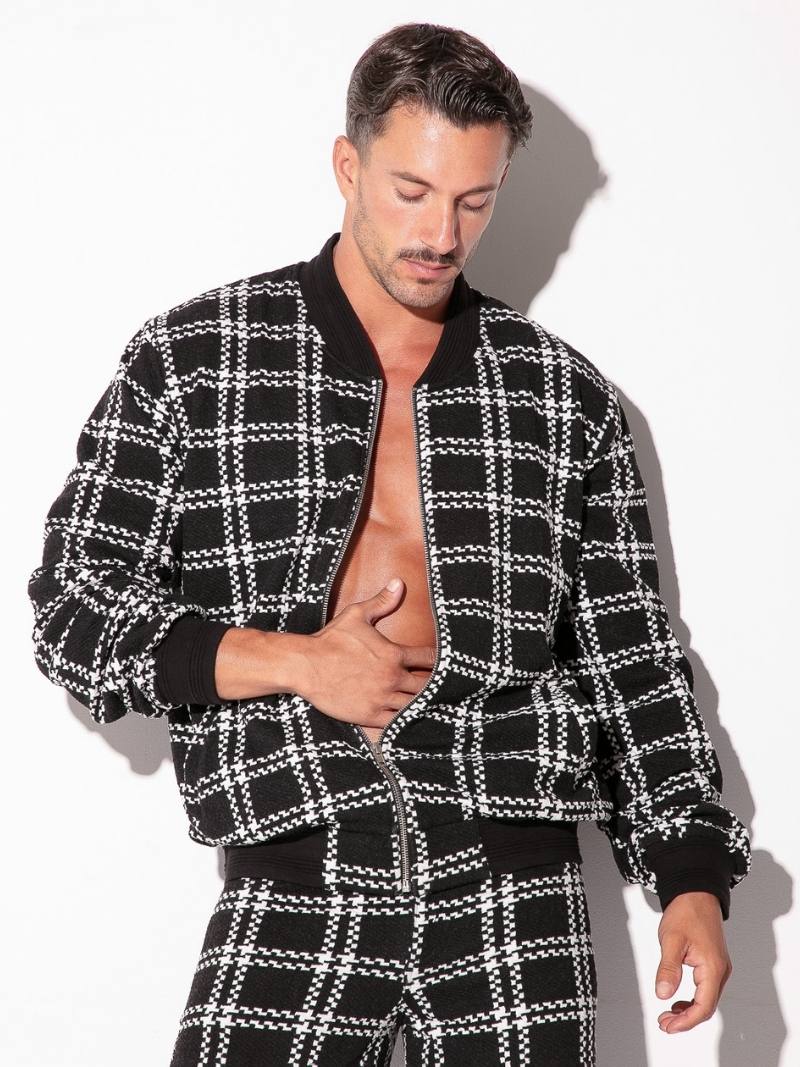 CODE 22 Cameron Plaid Bomber Jacket - Image 5
