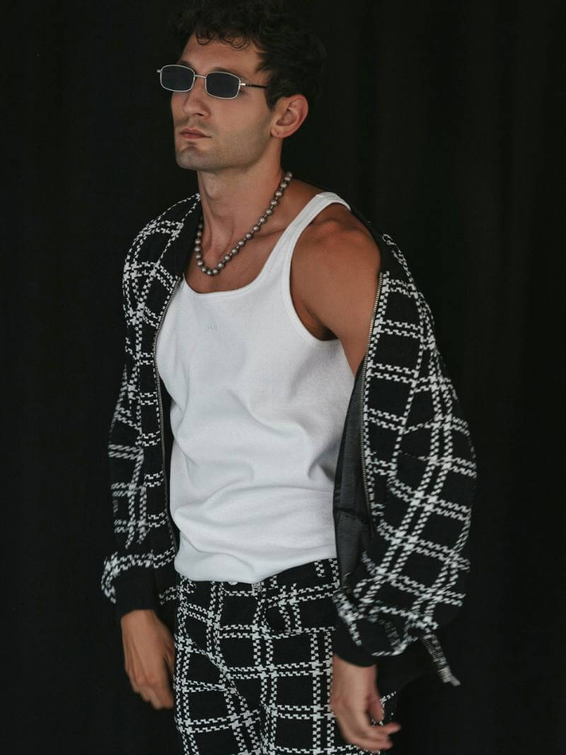 CODE 22 Cameron Plaid Bomber Jacket - Image 7