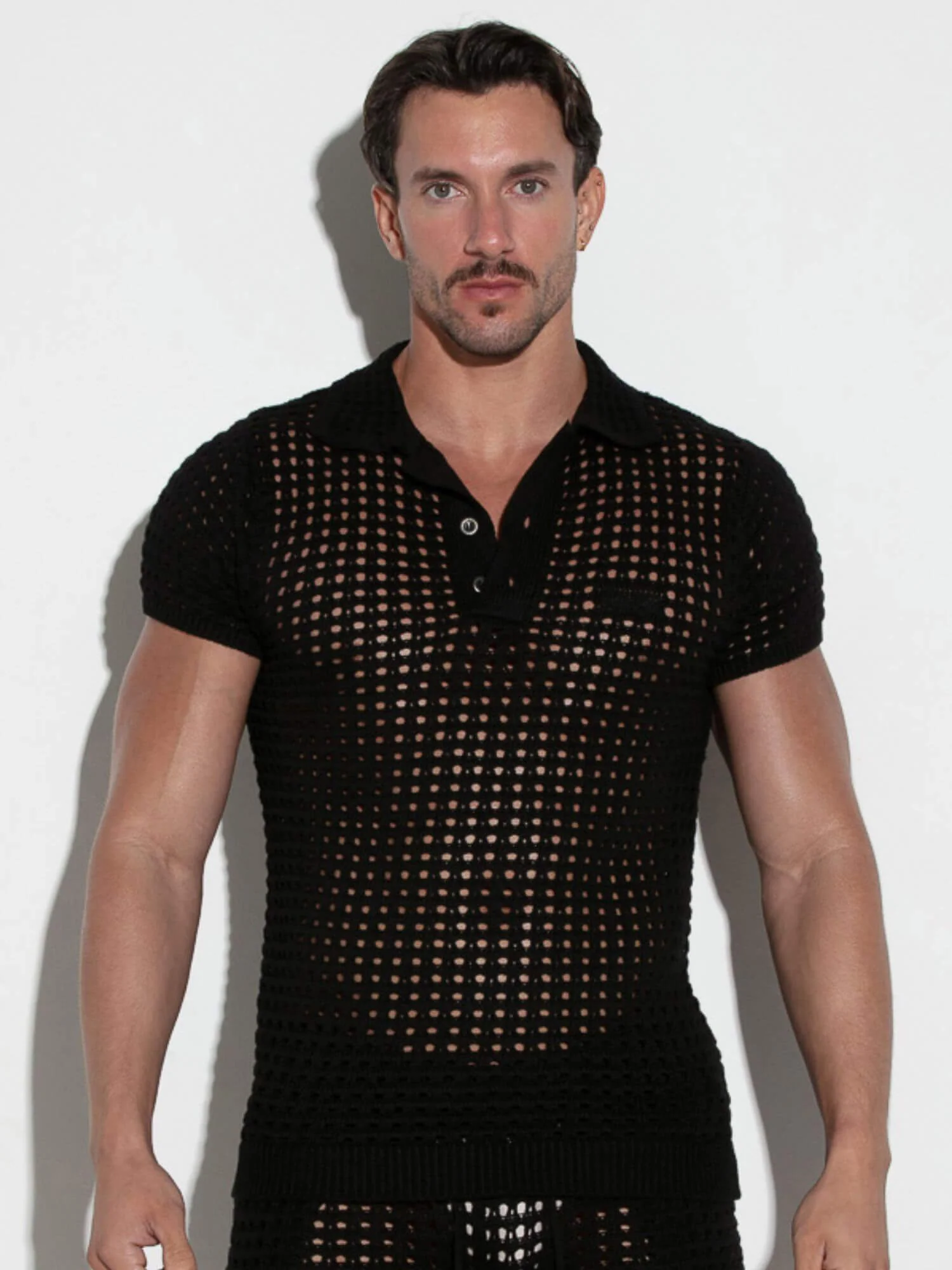 CODE 22 Diamond Knit Polo Shirt - Image 3