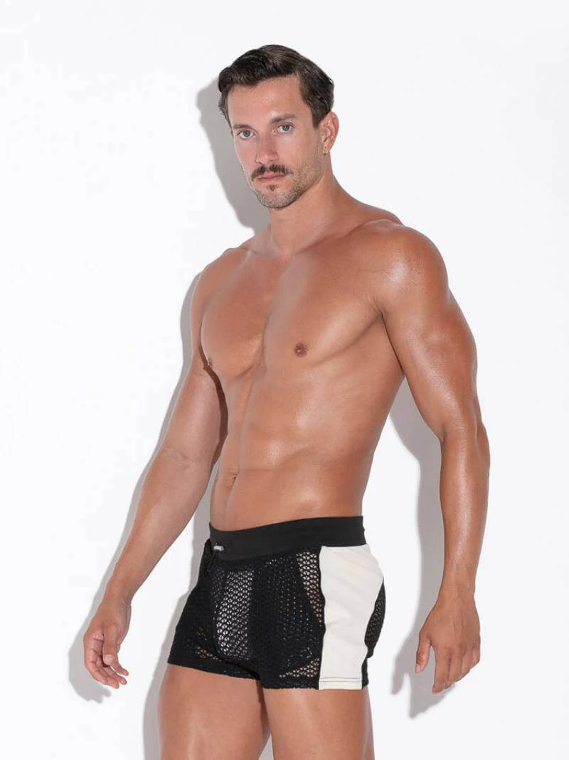 CODE22 Openwork Mini Short: See-Through Jacquard Mesh Knit - Image 2