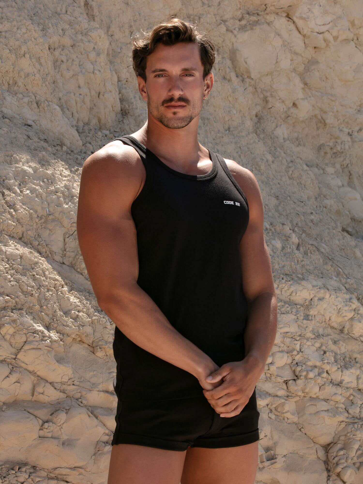 CODE 22 Basic Tank Top – Breathable Modal Stretch Slim Fit Men’s Racerback Vest - Image 6