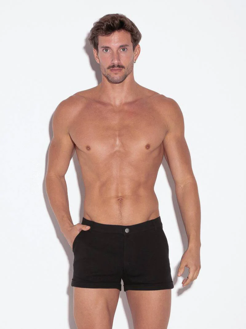 CODE 22 Mini Shorts with Turn Ups – Super Short Leg Stretch Fit 5-Pocket Shorts - Image 11