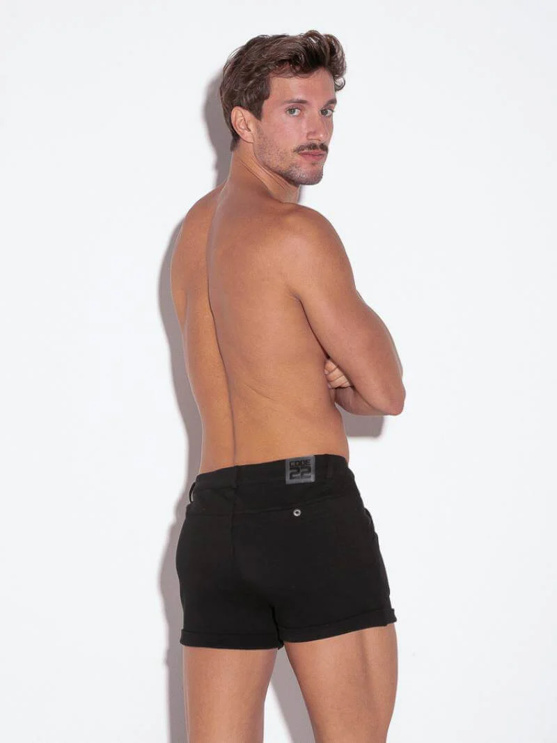 CODE 22 Mini Shorts with Turn Ups – Super Short Leg Stretch Fit 5-Pocket Shorts - Image 12