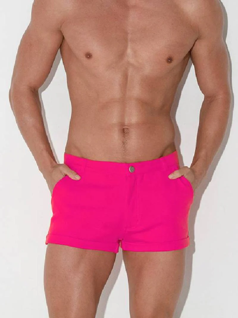 CODE 22 Mini Shorts with Turn Ups – Super Short Leg Stretch Fit 5-Pocket Shorts - Image 14