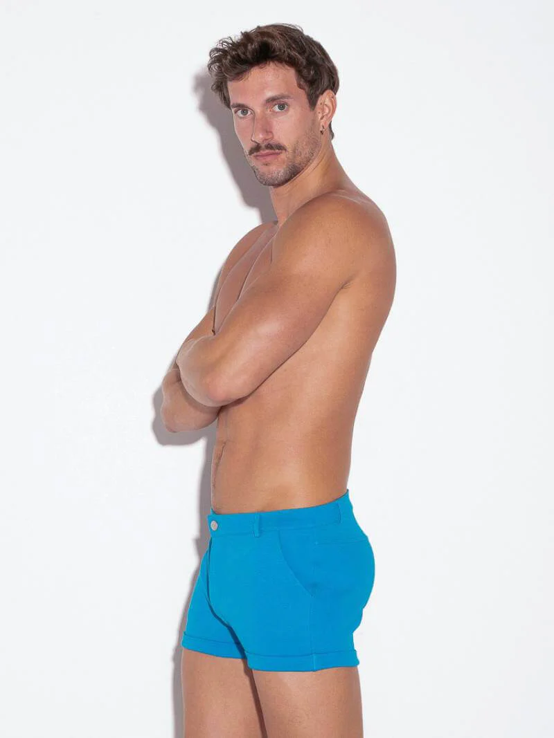 CODE 22 Mini Shorts with Turn Ups – Super Short Leg Stretch Fit 5-Pocket Shorts - Image 5