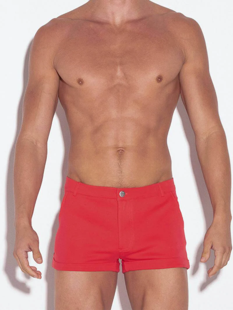 CODE 22 Mini Shorts with Turn Ups – Super Short Leg Stretch Fit 5-Pocket Shorts - Image 6