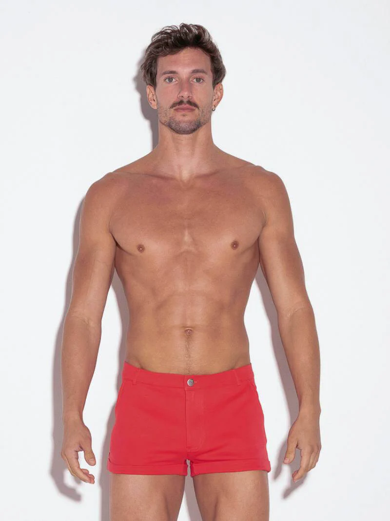 CODE 22 Mini Shorts with Turn Ups – Super Short Leg Stretch Fit 5-Pocket Shorts - Image 7