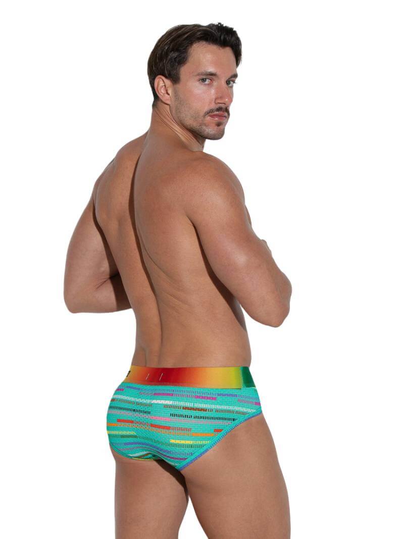 CODE 22 Pride Striped Mesh Brief - Image 3