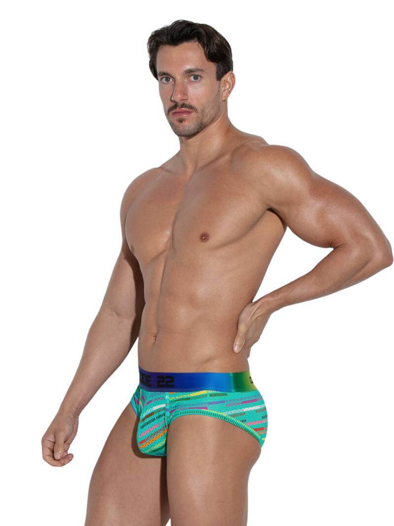 CODE 22 Pride Striped Mesh Brief - Image 4