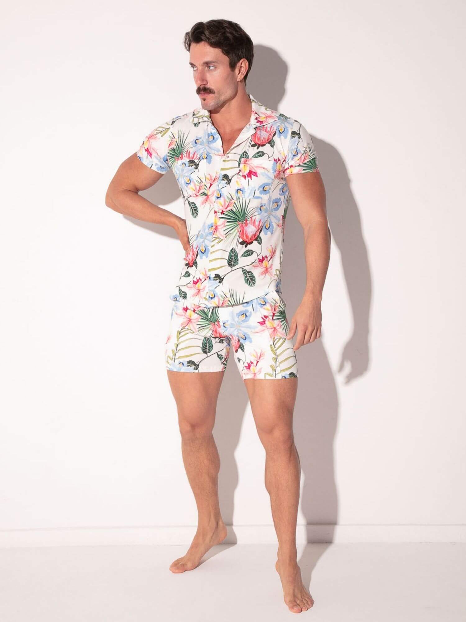 CODE 22 Silken Floral Slim Fit Shorts – Men’s Luxury Lightweight & Silky Shorts - Image 6