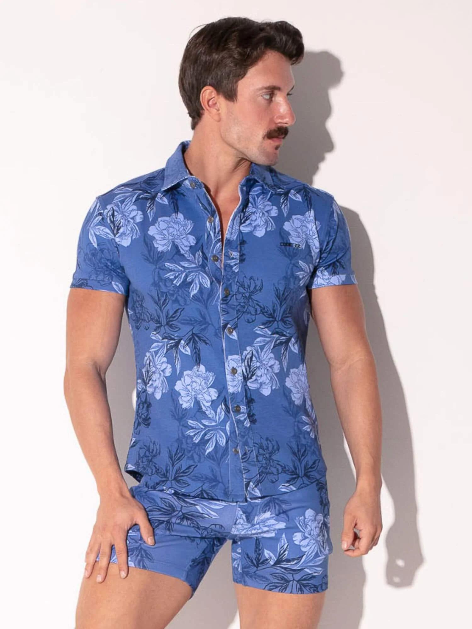 CODE 22 Floral 5-Pocket Shorts – Mid-Thigh Slim Fit Stretch Low Rise Men’s Summer Shorts - Image 9