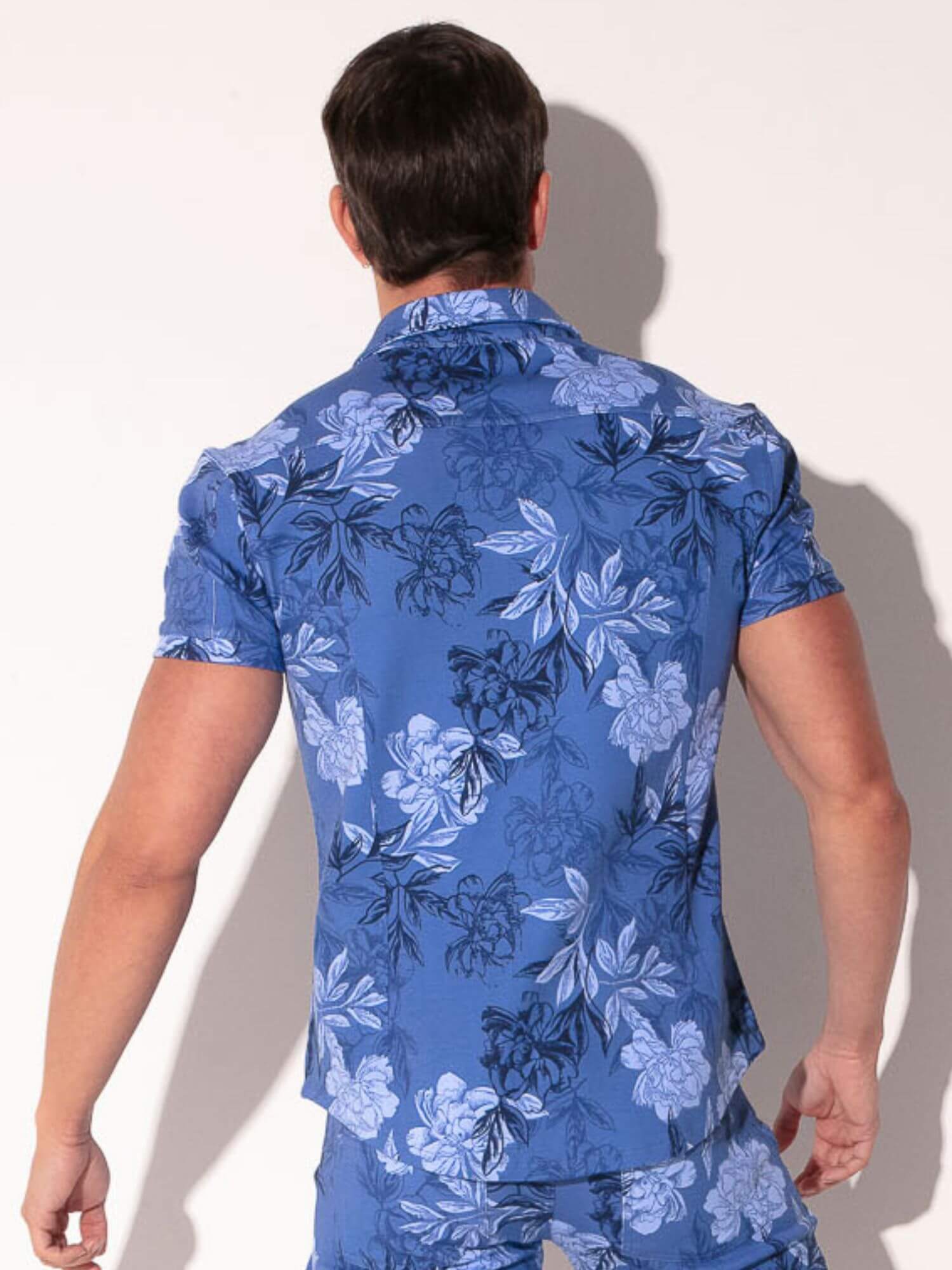 CODE 22 Slim Fit Floral Shirt – Short Sleeve Button-Up Collared Men’s Summer Shirt - Image 2