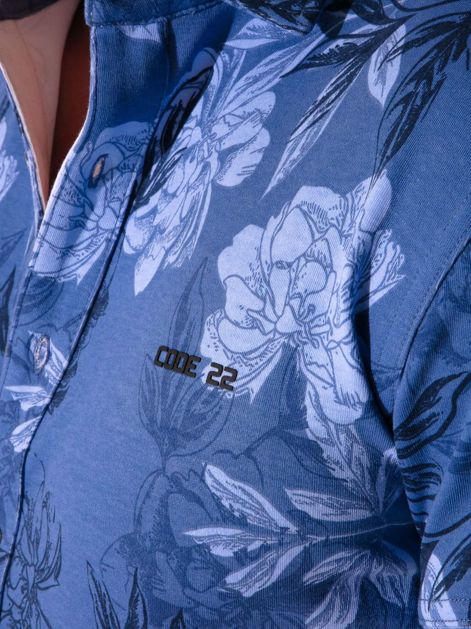 CODE 22 Slim Fit Floral Shirt – Short Sleeve Button-Up Collared Men’s Summer Shirt - Image 8