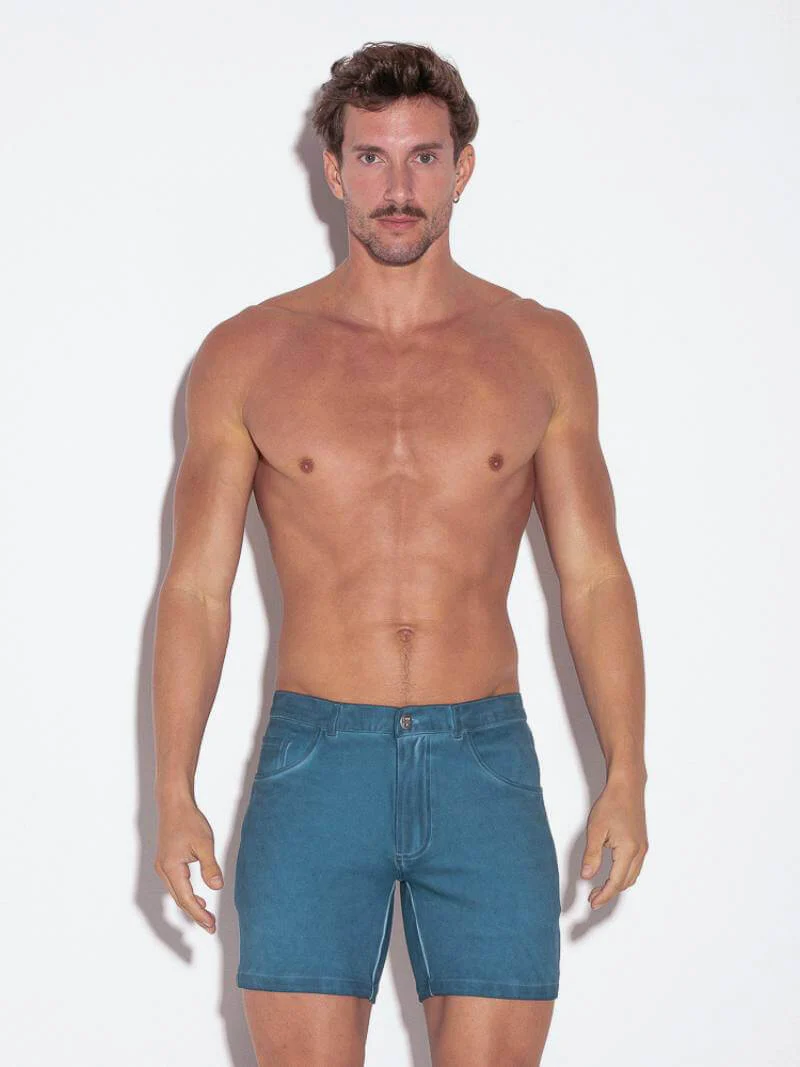 CODE22 Faded Wash 5 Pocket Denim Short - Image 4