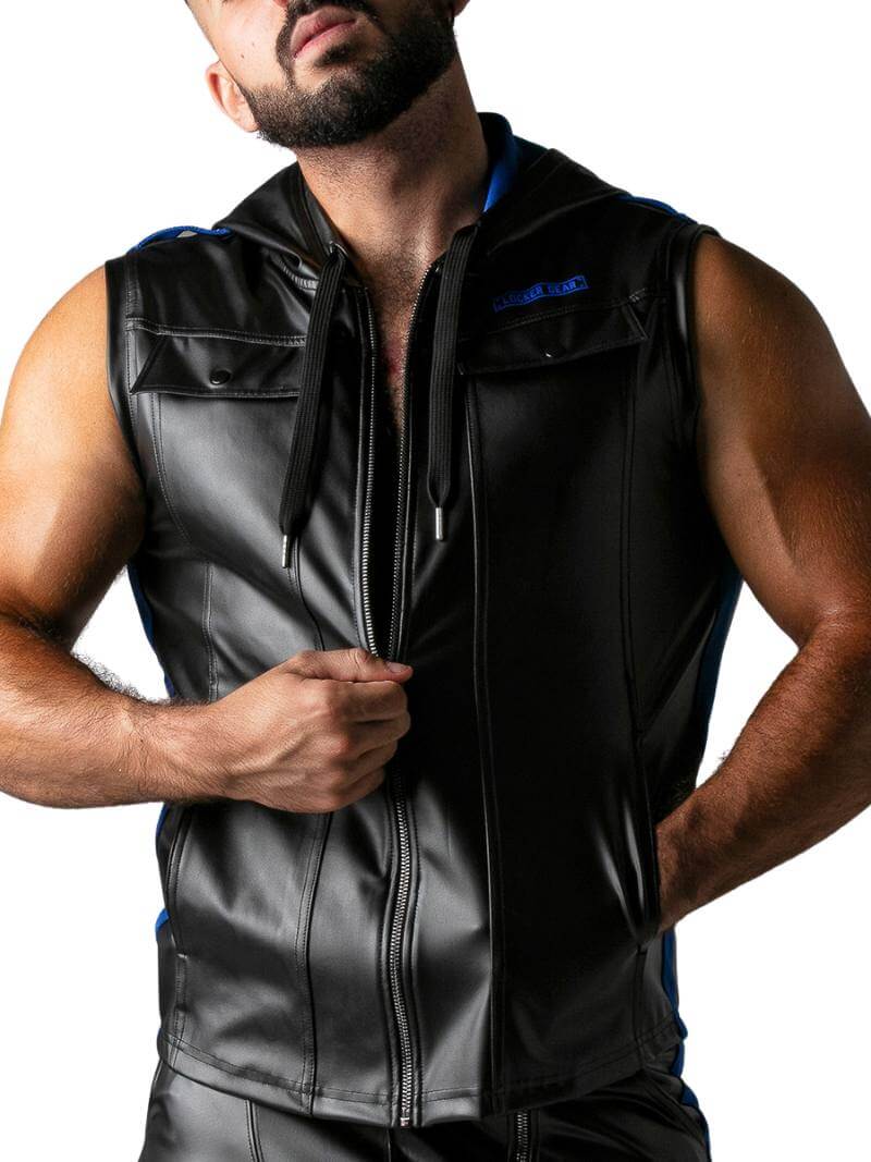 Locker Gear Leather Look Sleeveless Hoodie - SIZE SMALL - Image 6