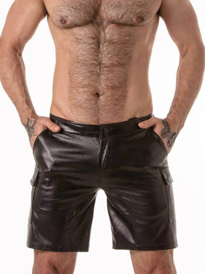Locker Gear Punch Hole Loose Fit Cargo Short with Rear Zipper - Image 5