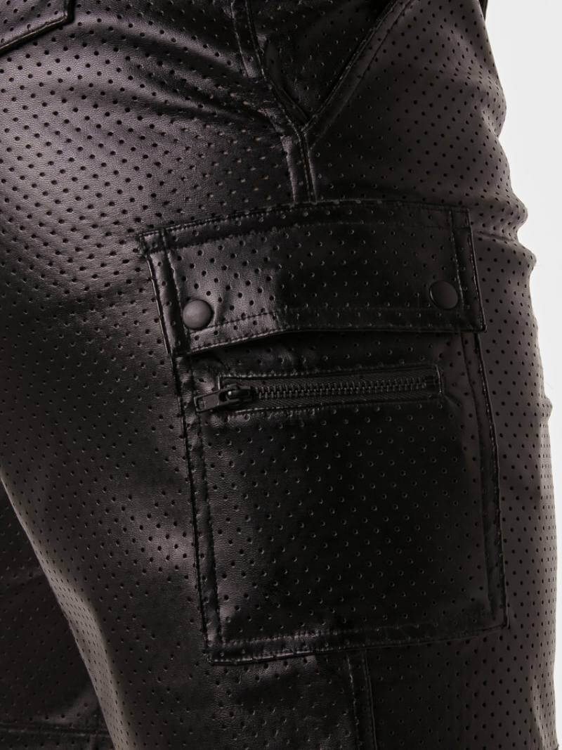 Locker Gear Punch Hole Loose Fit Cargo Short with Rear Zipper - Image 6
