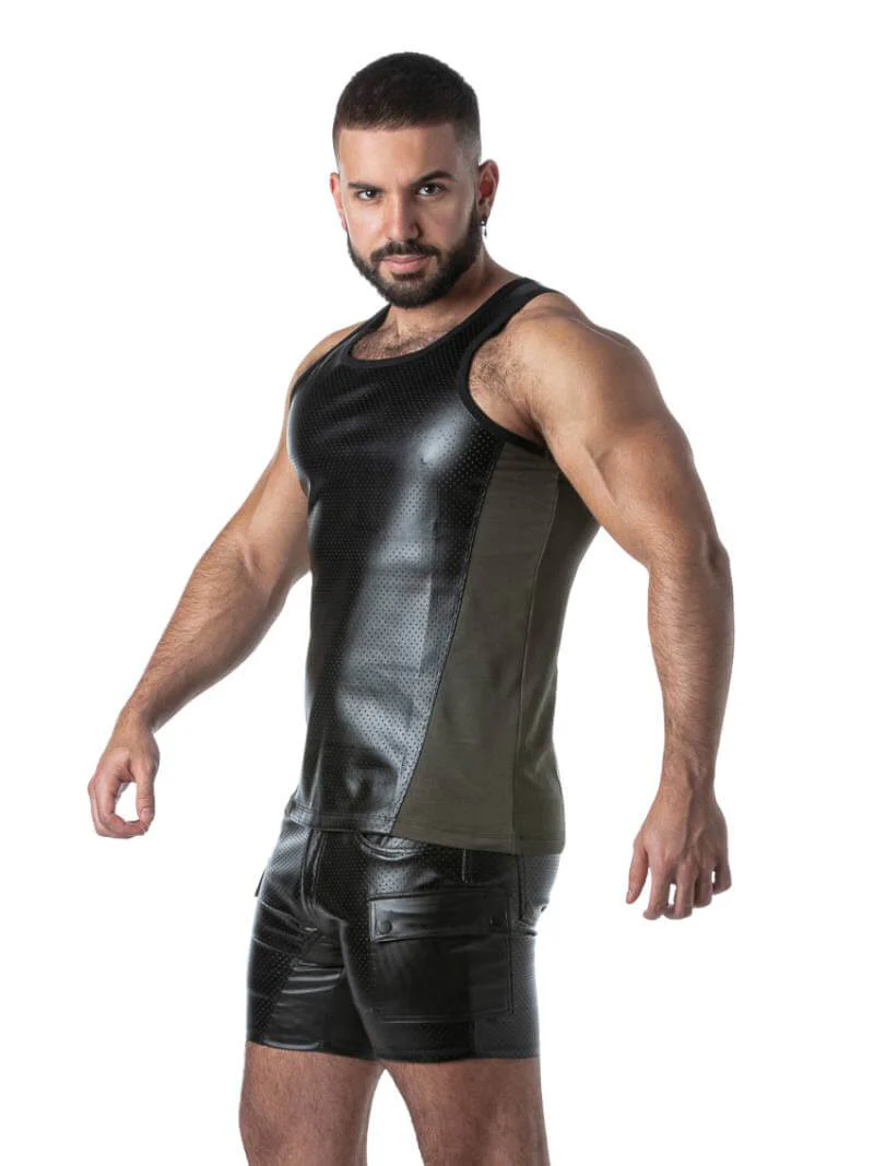 Locker Gear Punch Hole Leather Look Vest: Perforated Leatherette - Image 11