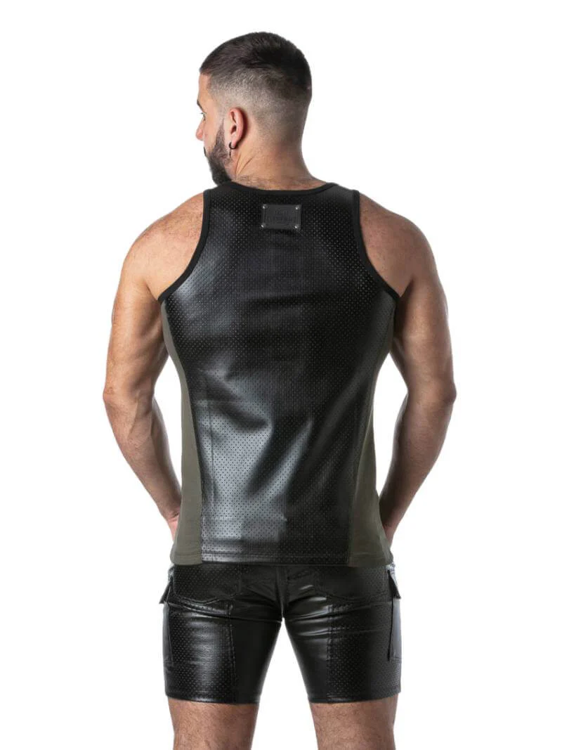 Locker Gear Punch Hole Leather Look Vest: Perforated Leatherette - Image 13