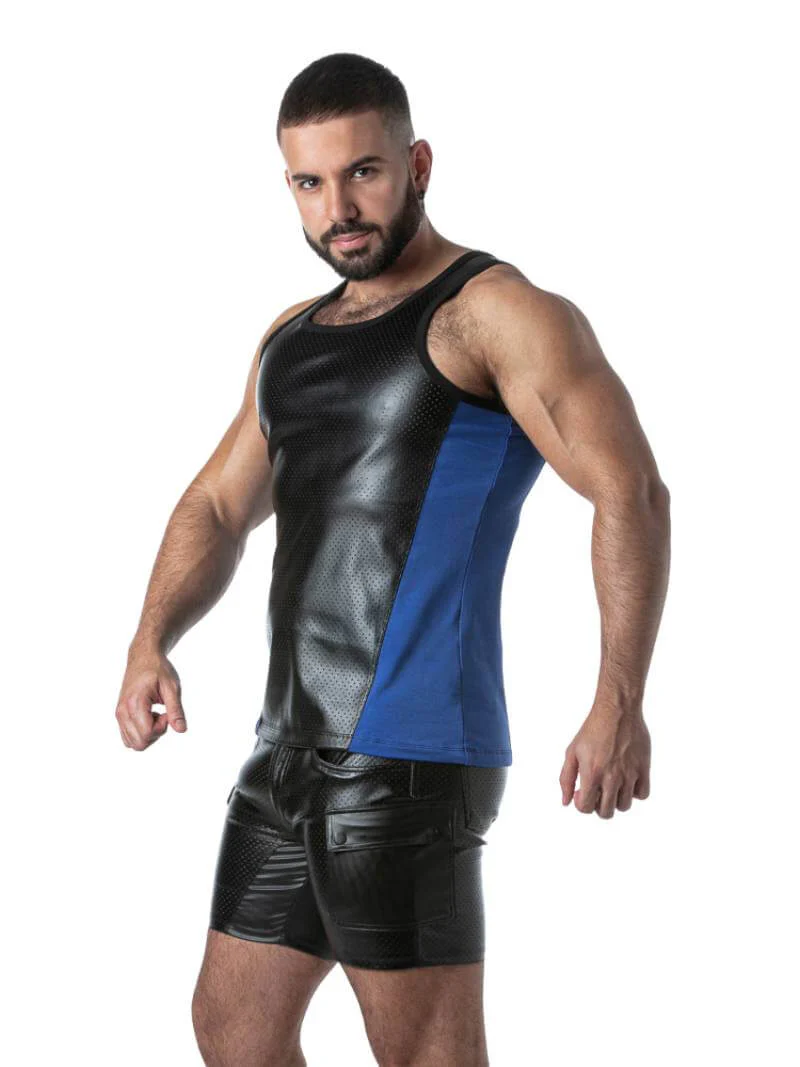 Locker Gear Punch Hole Leather Look Vest: Perforated Leatherette - Image 7