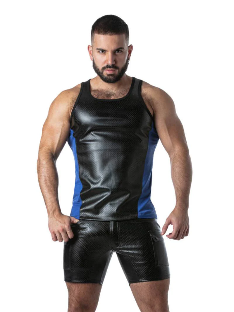 Locker Gear Punch Hole Leather Look Vest: Perforated Leatherette - Image 8
