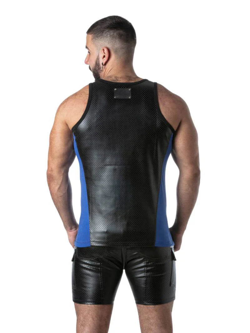 Locker Gear Punch Hole Leather Look Vest: Perforated Leatherette - Image 9