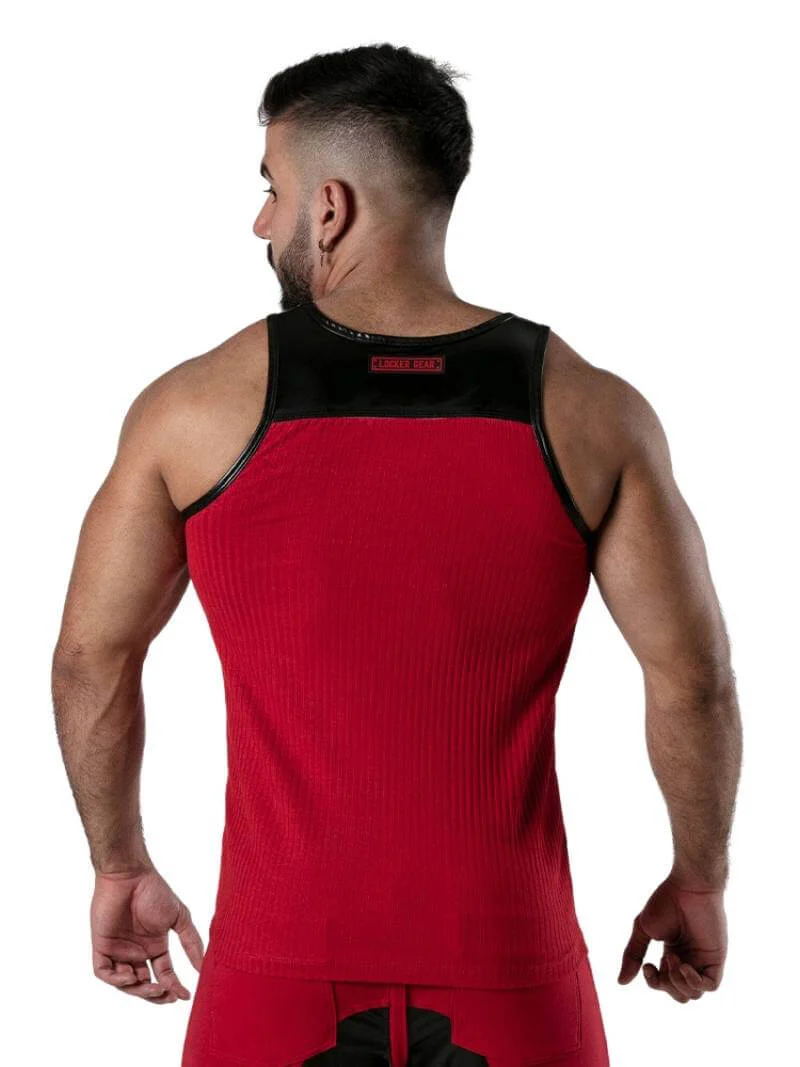 Locker Gear Ribbed Cotton Vest: Stretchy, Leatherette Trims - Image 11