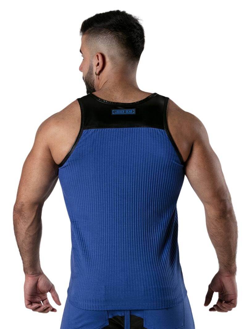 Locker Gear Ribbed Cotton Vest: Stretchy, Leatherette Trims - Image 2