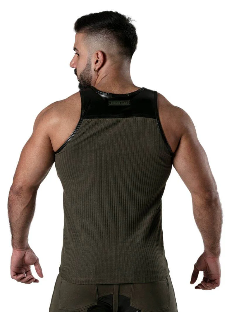Locker Gear Ribbed Cotton Vest: Stretchy, Leatherette Trims - Image 5