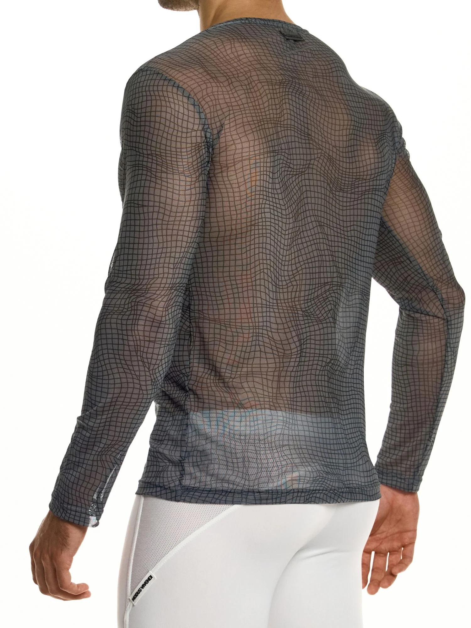 MODUS VIVENDI Abstract Net Long Sleeve Top – Sheer Slim Fit - Image 5