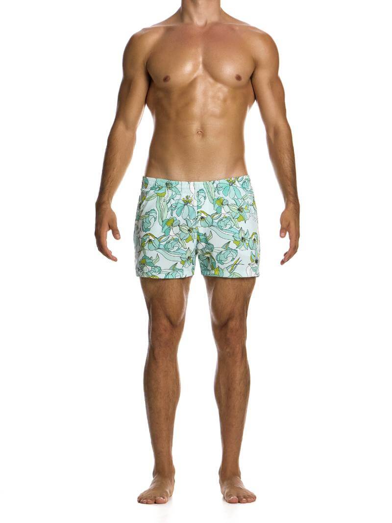 MODUS VIVENDI Art Nouveau Swim Shorts: Short Leg & Pockets - Image 7