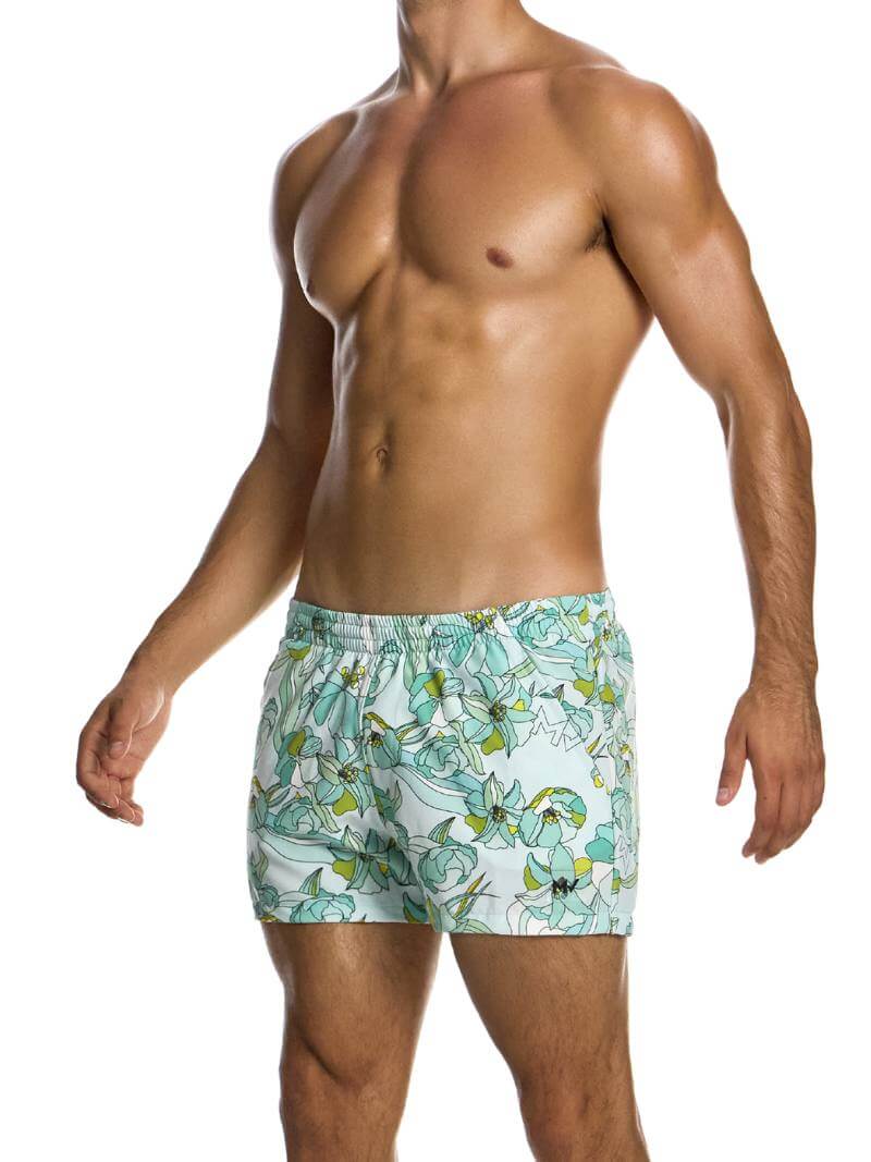 MODUS VIVENDI Art Nouveau Swim Shorts: Short Leg & Pockets - Image 8