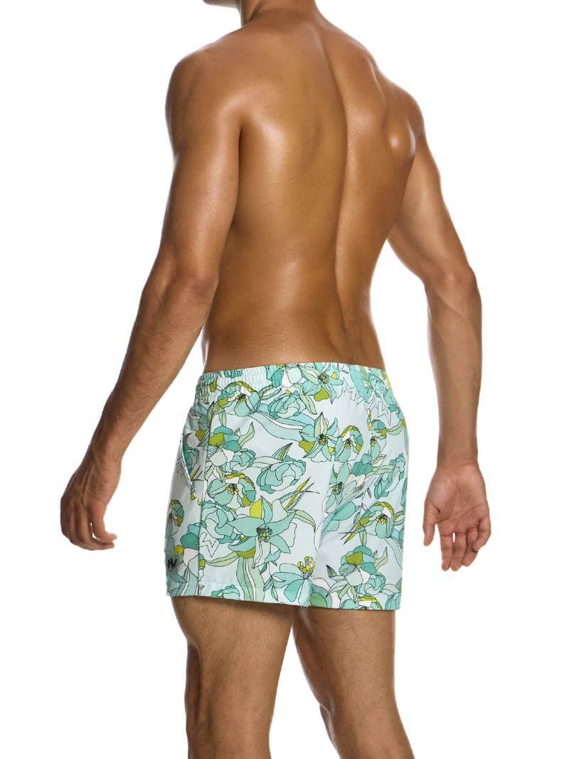 MODUS VIVENDI Art Nouveau Swim Shorts: Short Leg & Pockets - Image 9