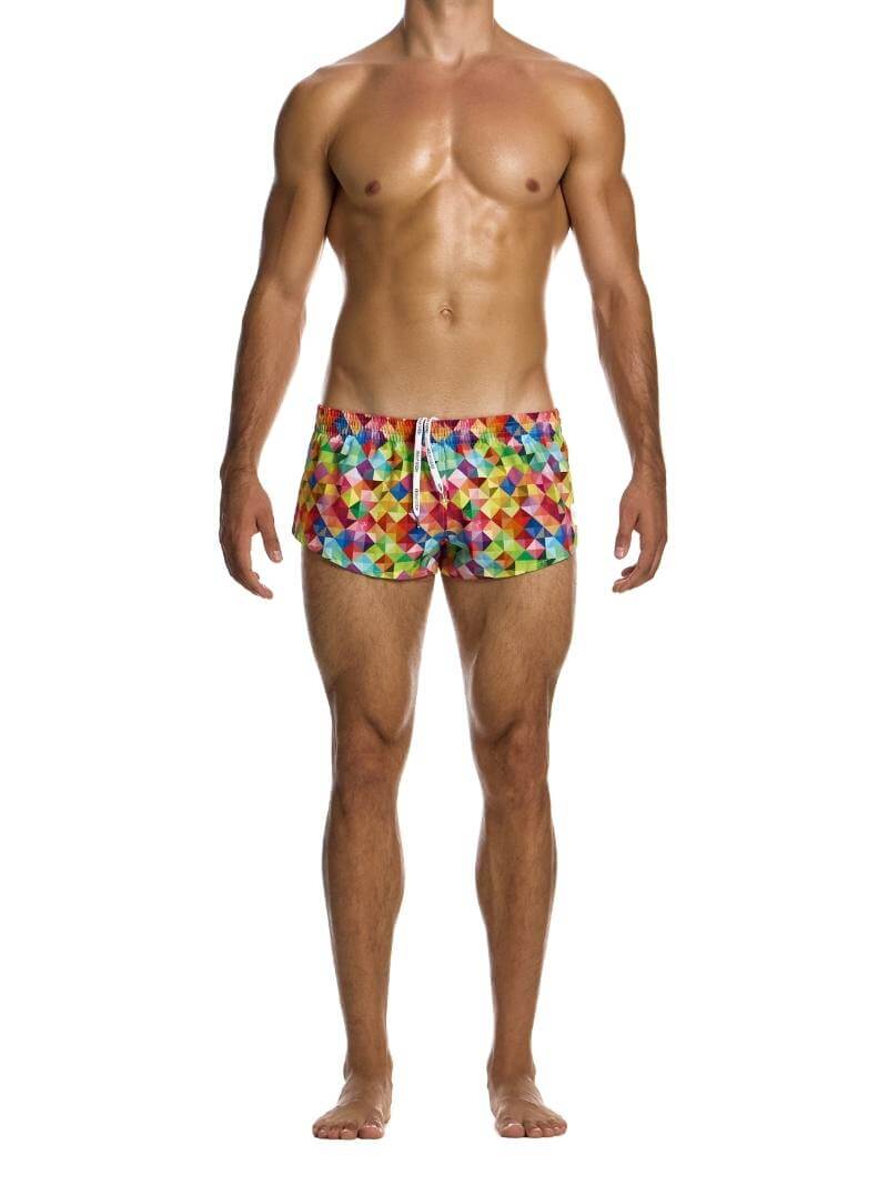 MODUS VIVENDI Geometric Rainbow Jogging Cut Swimwear Shorts - Image 5