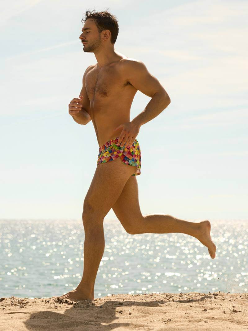 MODUS VIVENDI Geometric Rainbow Jogging Cut Swimwear Shorts - Image 6