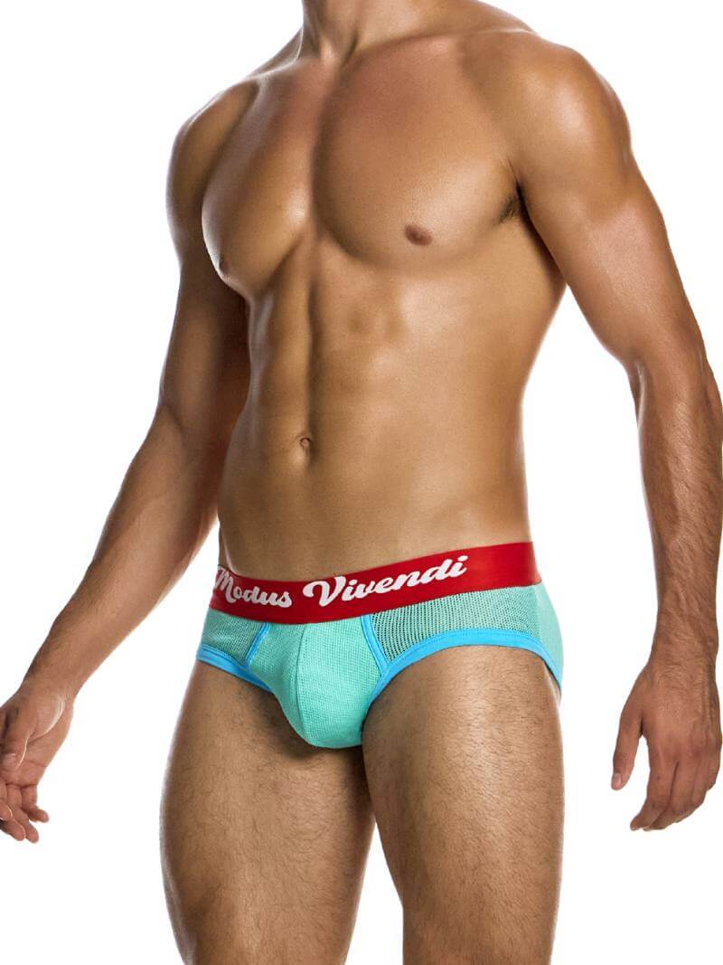 MODUS VIVENDI Retro Mint Green Classic Brief - SIZE LARGE - Image 3