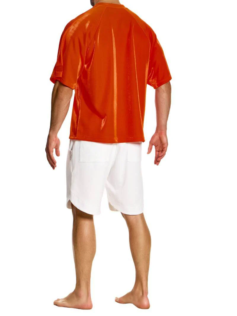 MODUS VIVENDI 80's Retro Trendy Box Fit Velvet T-Shirt - Image 10