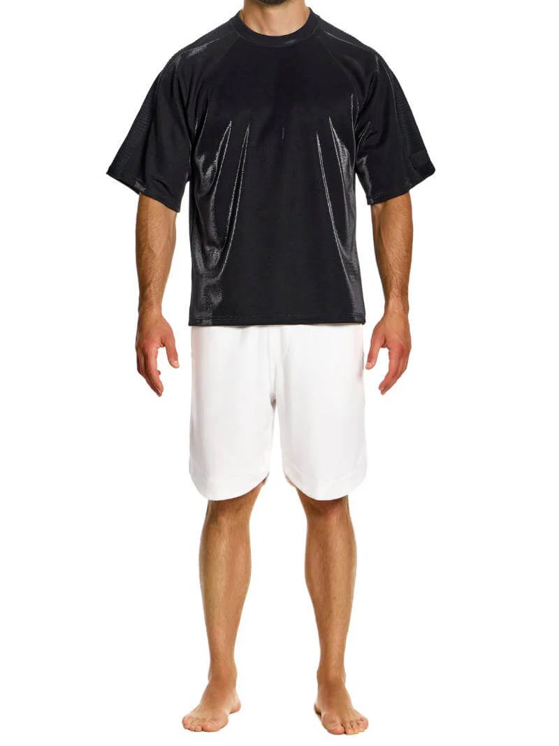 MODUS VIVENDI 80's Retro Trendy Box Fit Velvet T-Shirt - Image 13