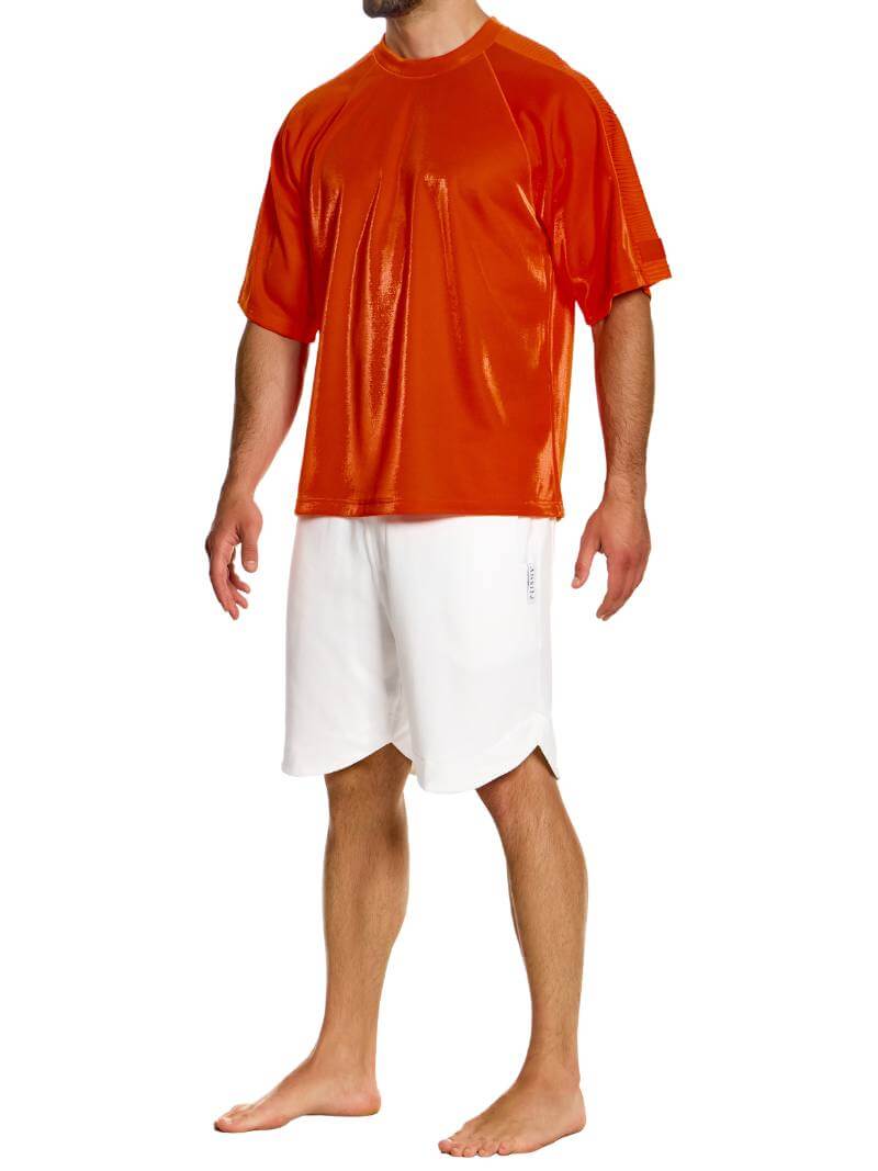 MODUS VIVENDI 80's Retro Trendy Box Fit Velvet T-Shirt - Image 9