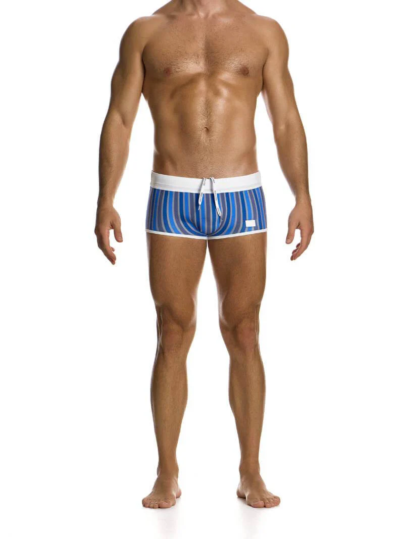 MODUS VIVENDI Striped Eco Brazil Cut Swimming Trunk - Image 4