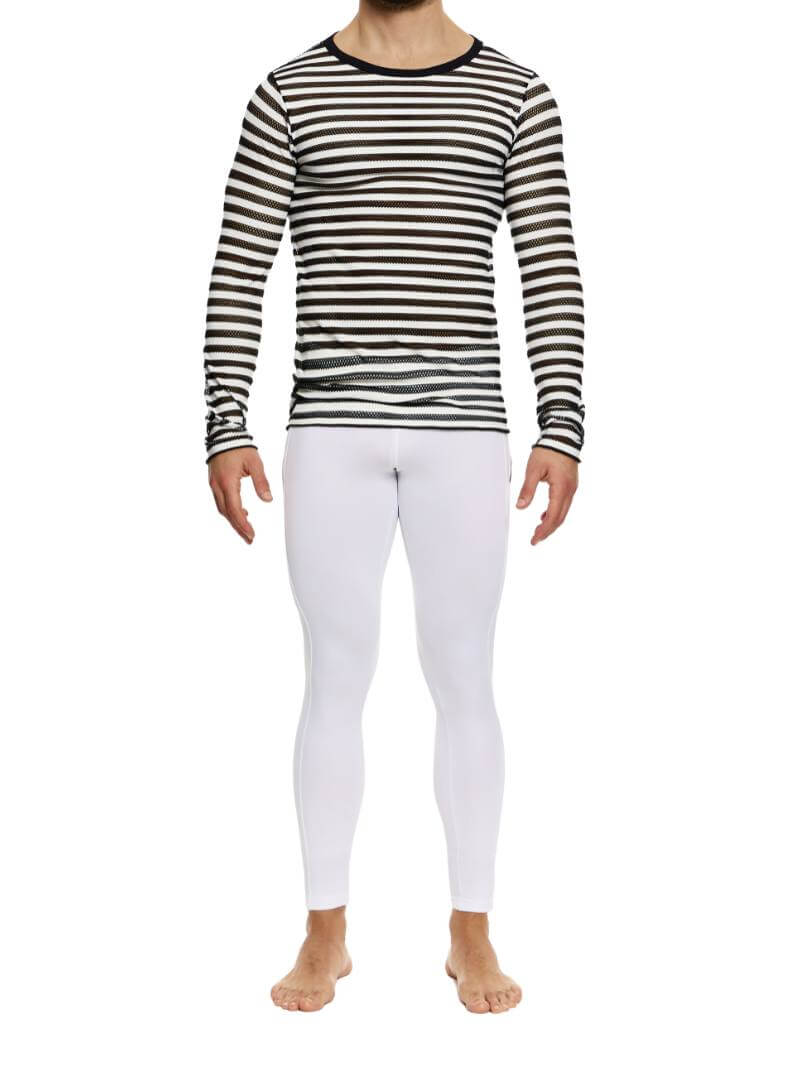 MODUS VIVENDI Striped Mesh Sweatshirt - SIZE LARGE - Image 3