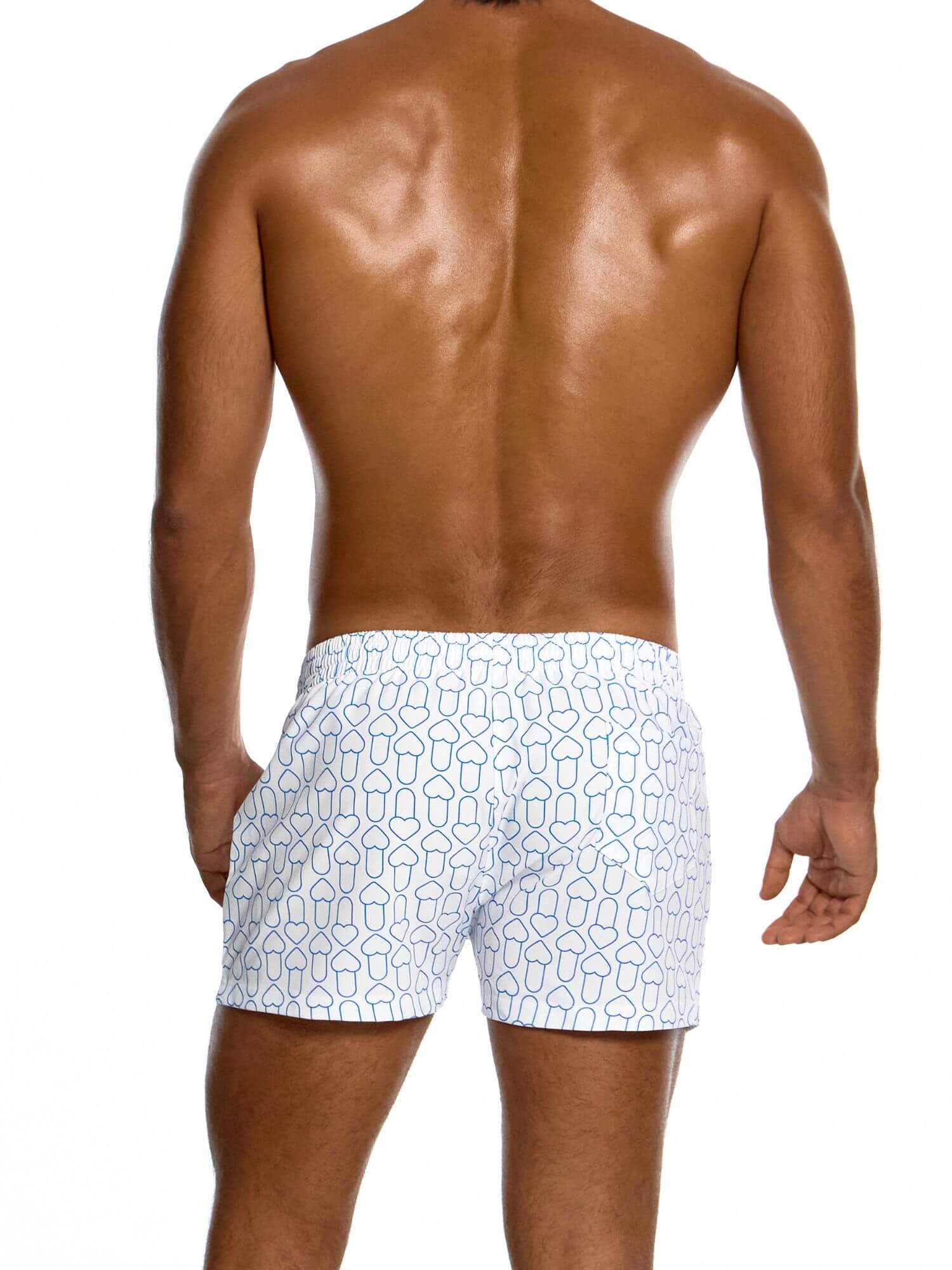 MODUS VIVENDI X Heart Swim Shorts: Short Leg & Pockets - Image 4