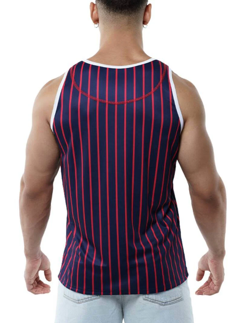 PUMP Navy Striped Tank Top - Image 3
