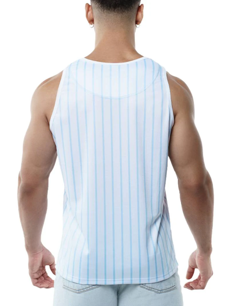 PUMP Sky Blue Striped Tank Top - Image 3