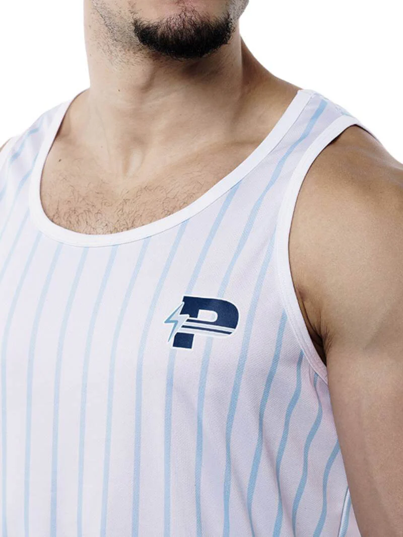 PUMP Sky Blue Striped Tank Top - Image 4